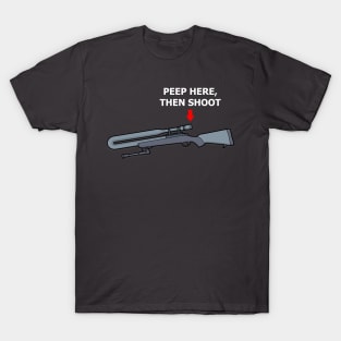 Funny Sniper Gun Pro-Gun Cartoon for Responsible Gun Owners T-Shirt